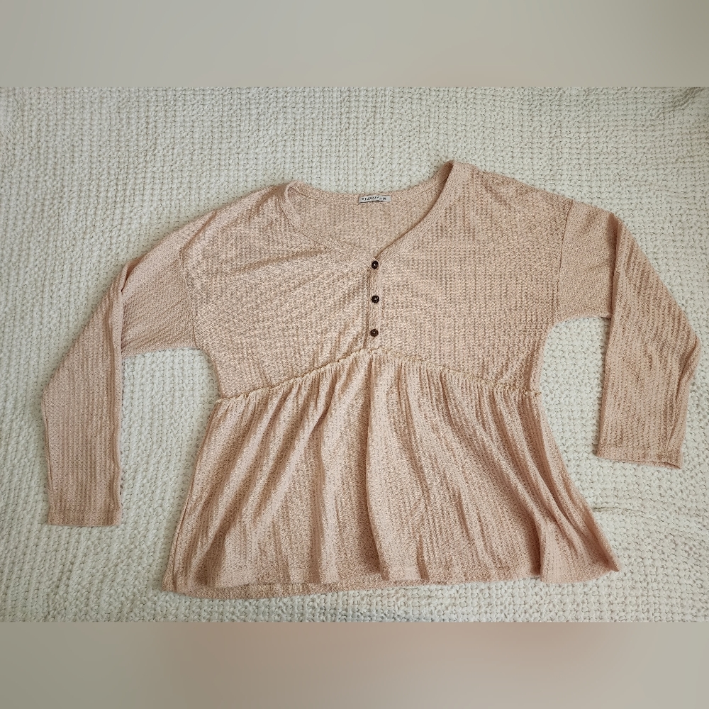 Pinkmstyle waffle knit top plus size 2X NWOT